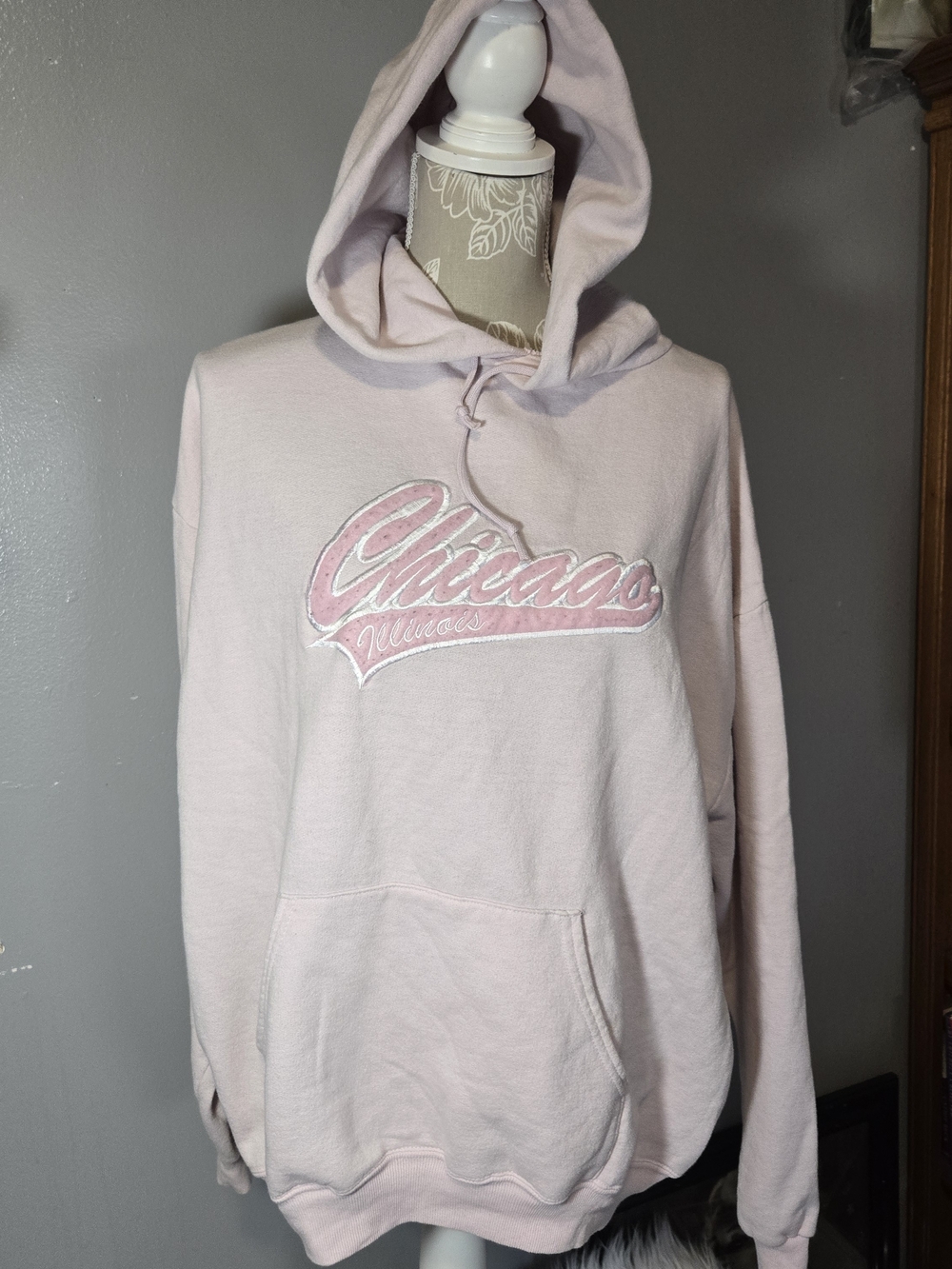 Jerzees Light Pink Chicago Script Hoodie